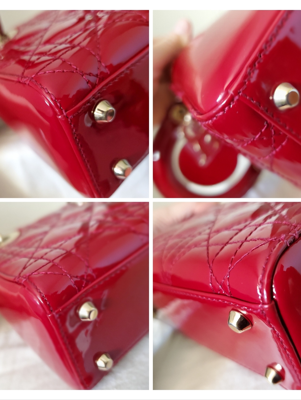 Lady DIOR minj Red Patent Gold Hwbag - Picture 4 of 7
